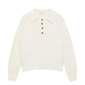 Fuzzy polo sweater