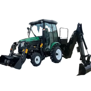 Tracteur 4WD avec Cabine, Chargeur Frontal et Rétrocaveuse – Moteur Perkins