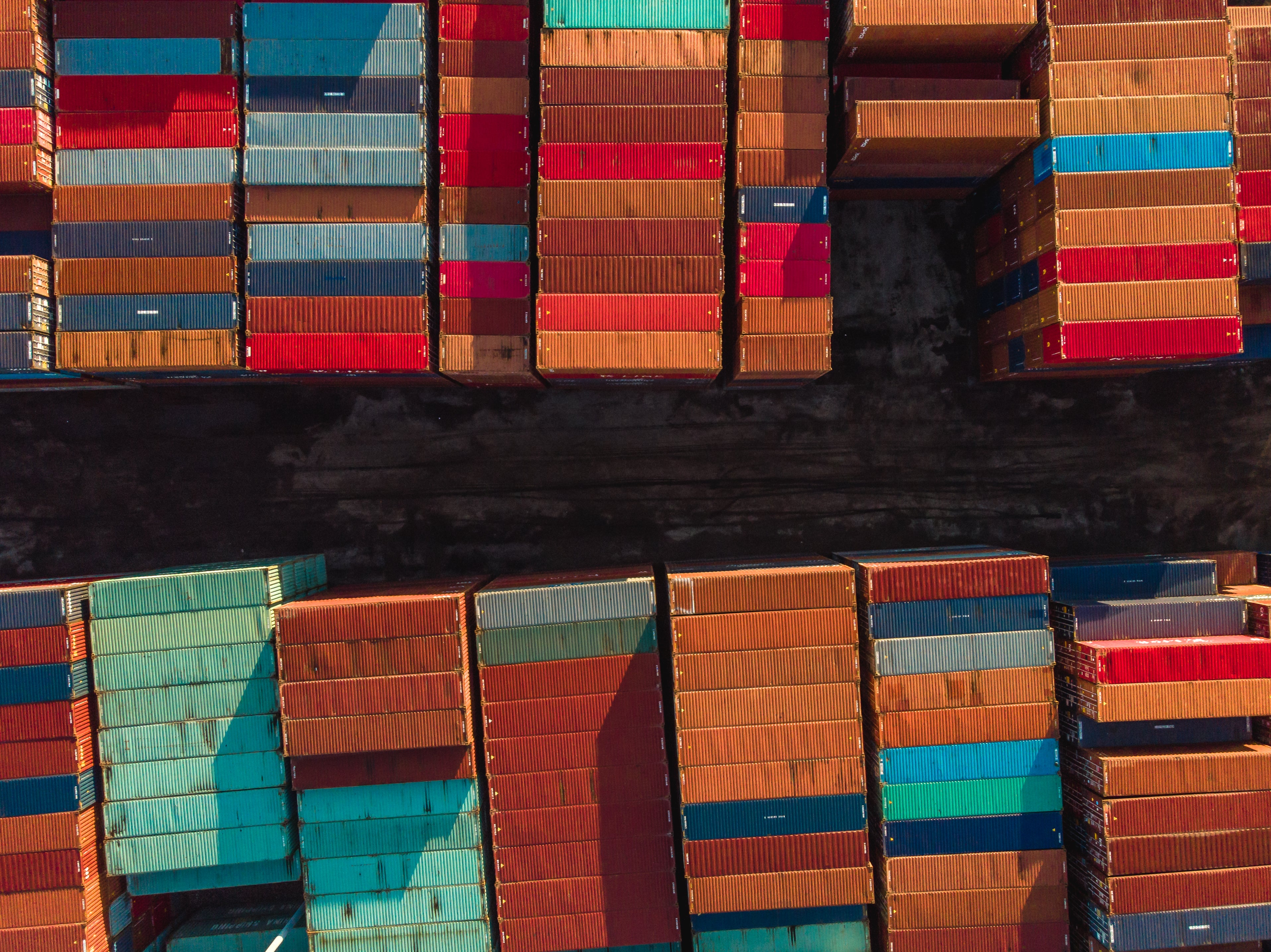 birds-eye-view-of-rows-of-shipping-containers